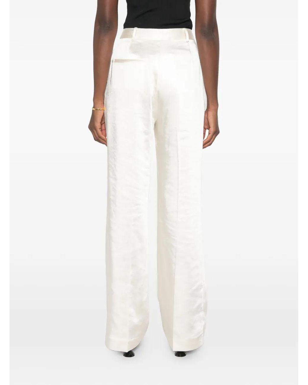 Self-Portrait White Satin Trousers