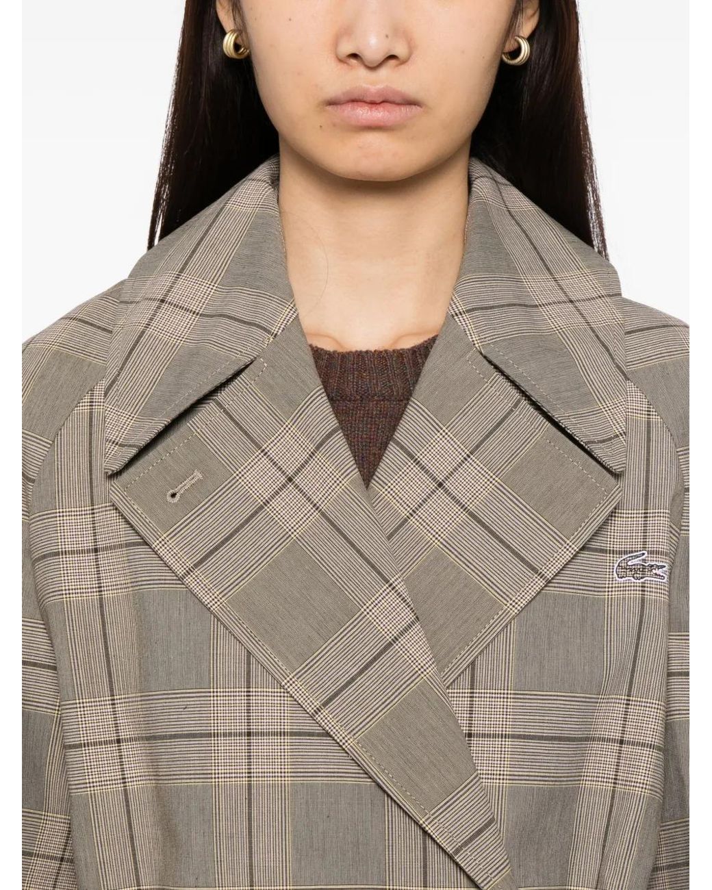 Lacoste Gray Plaid Coat
