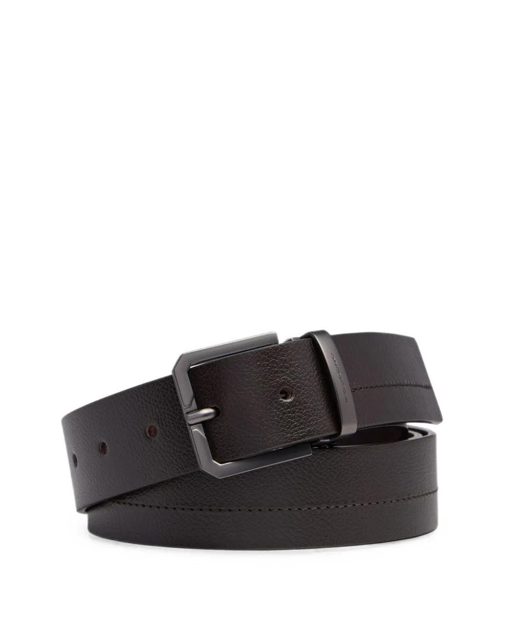 Piquadro Black Pebbled Belt for men