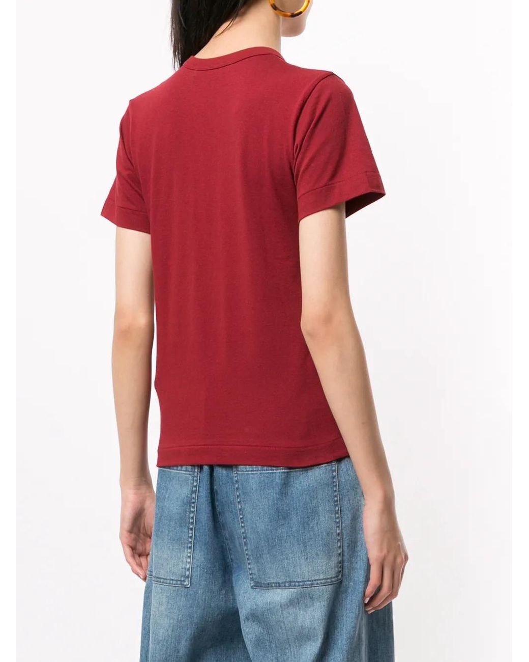 COMME DES GARÇONS PLAY Logo Embroidered Crew Neck T-Shirt