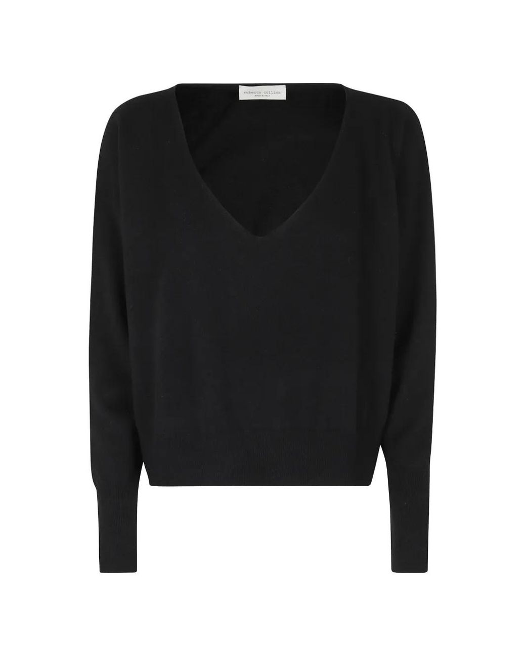 Roberto Collina Black V-Neck Knitted Sweater