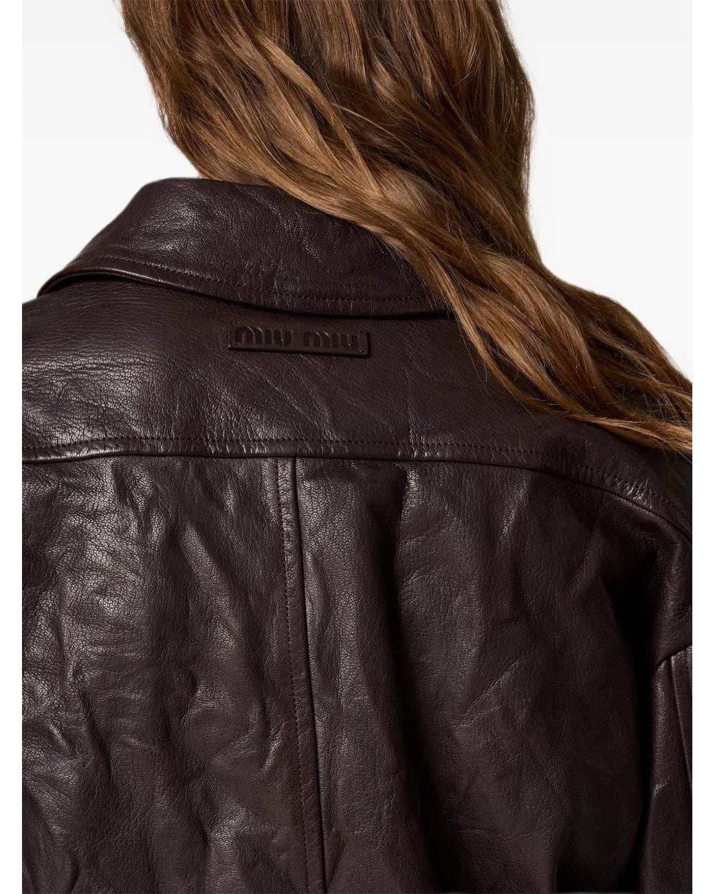 Miu Miu Black Leather Blouson Jacket