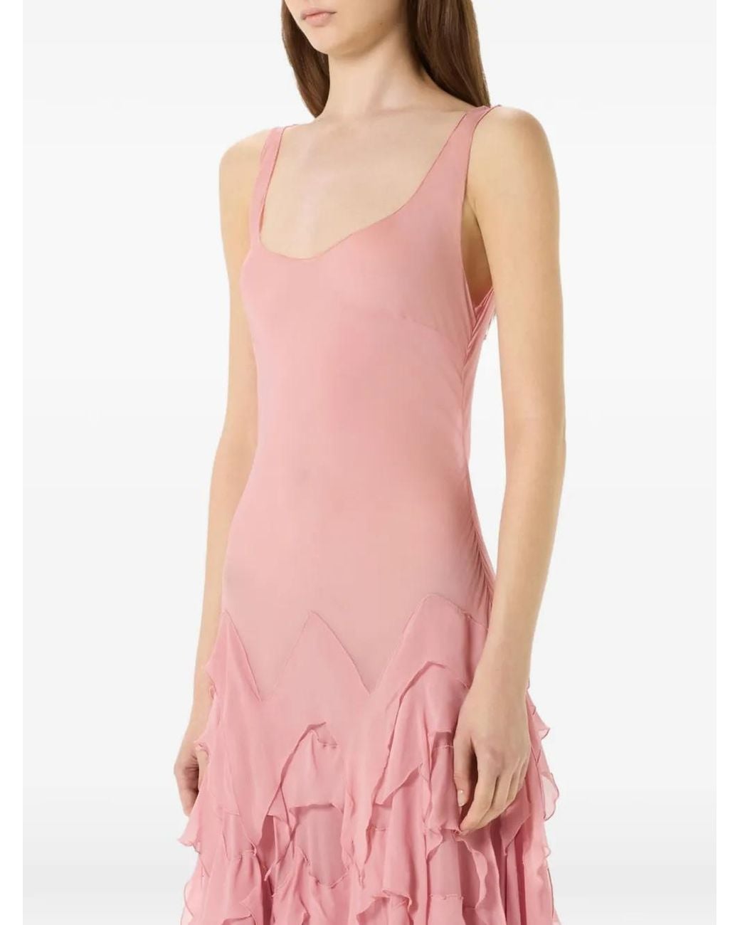 Blumarine Pink Ruffled Maxi Dress