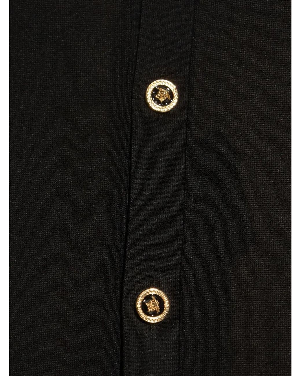 Versace Black Cotton And Silk Cardigan for men