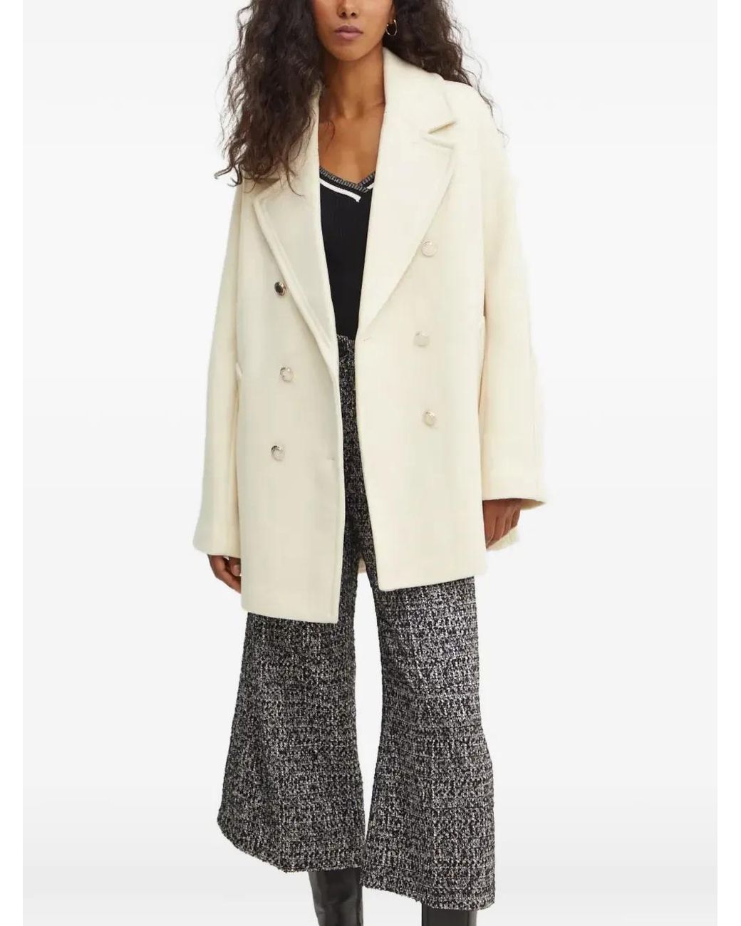 Morgan Natural Gam Double-Breasted Coat