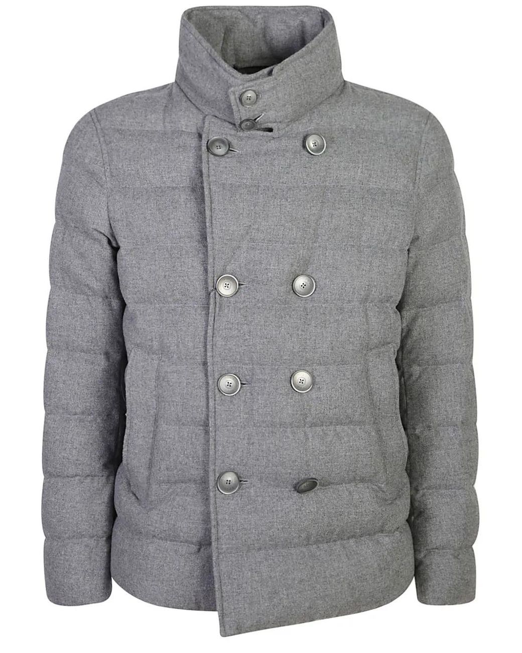 Herno Gray Double-Breasted Jacket for men
