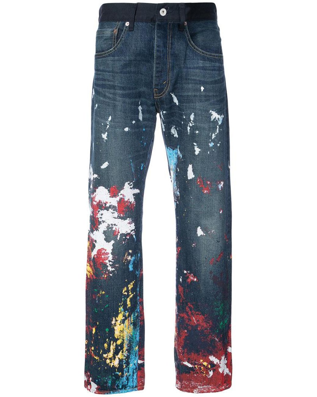 Carhartt Slim Fit Jeans With Paint Splash, Women's Fashion
