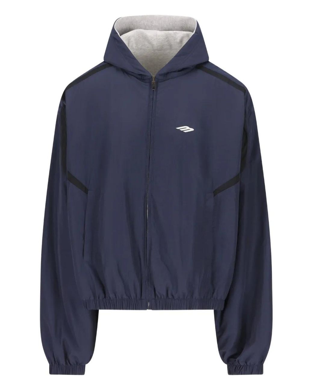 Balenciaga Blue Reversible Hooded Jacket for men