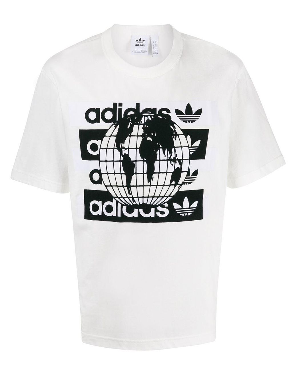 adidas Globe Print T-shirt in White for Men | Lyst
