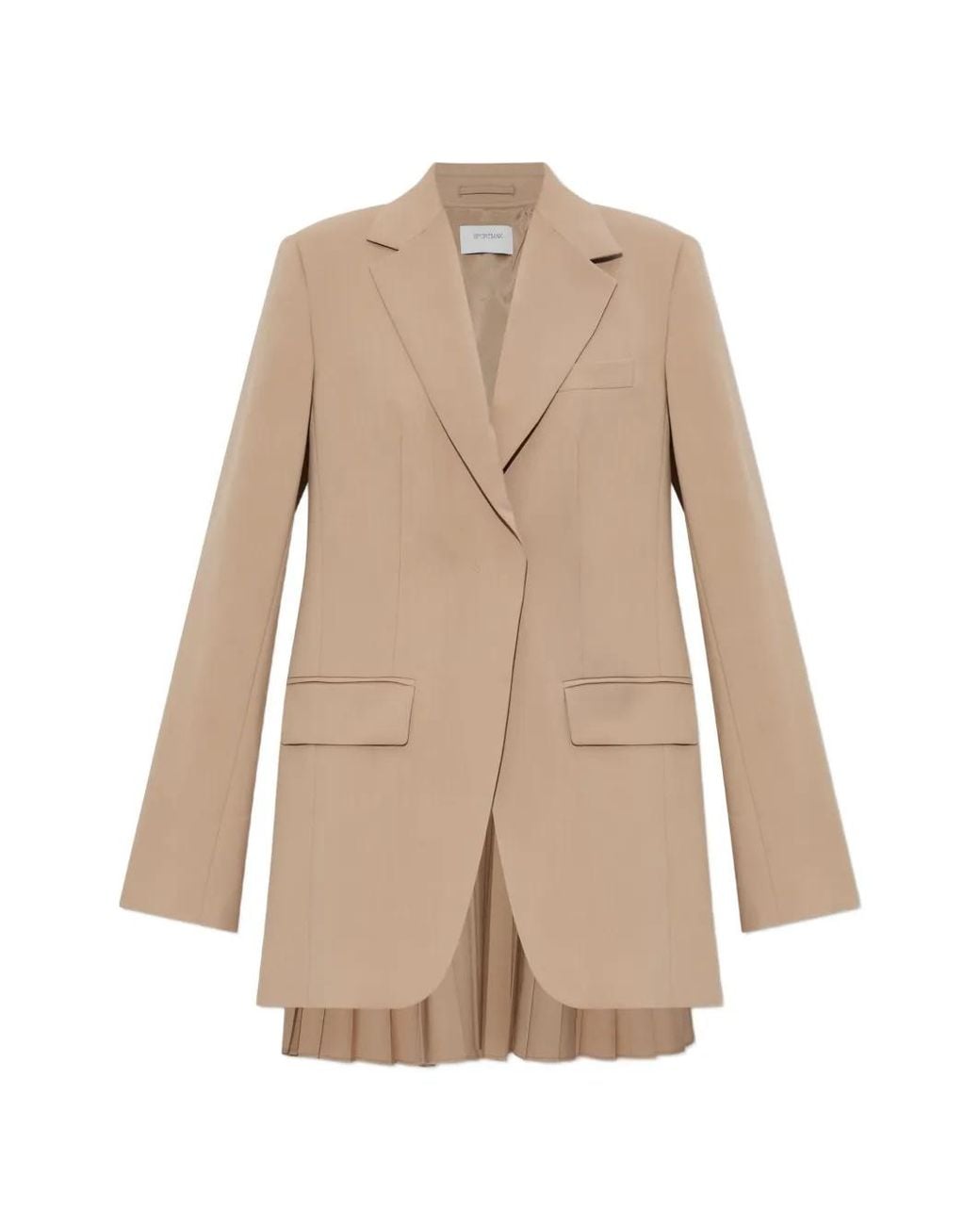 Sportmax Natural Blazer Mela À Détails Plissés