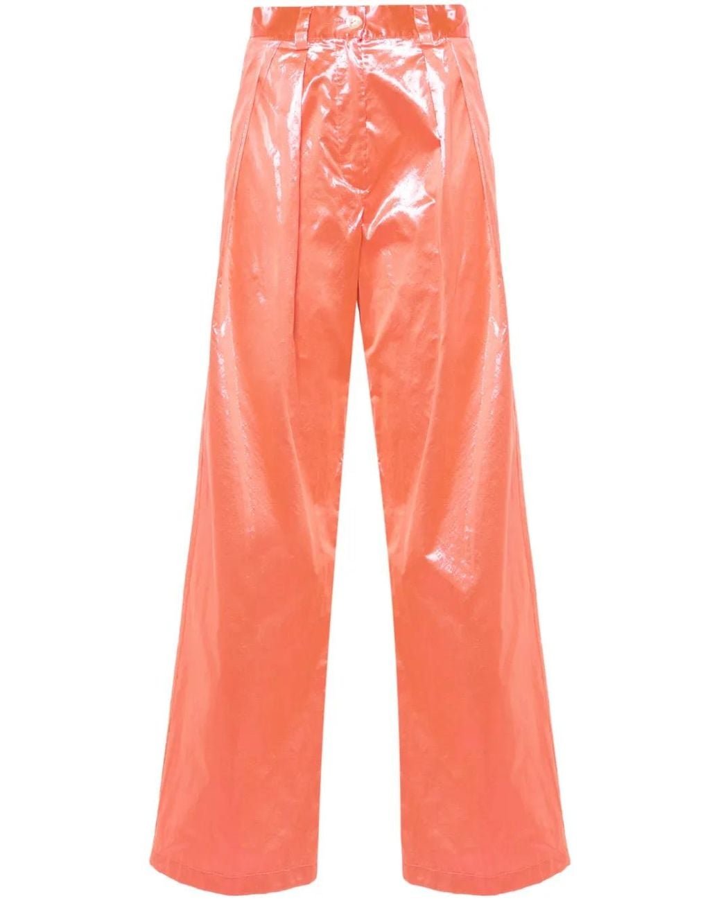 Forte_forte Orange Metallic Straight Trousers