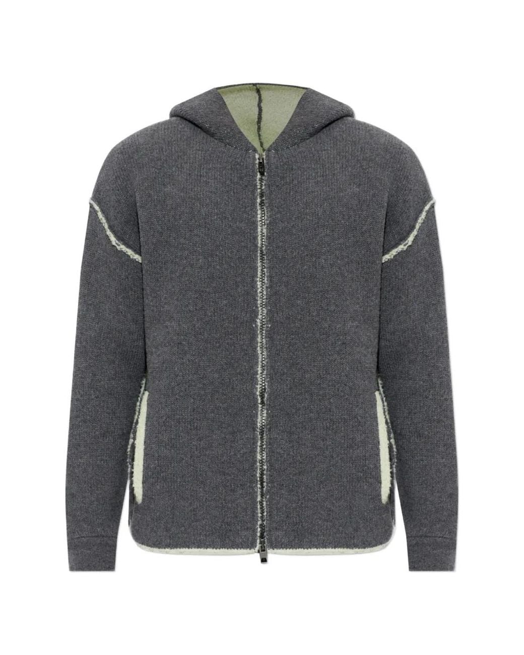 DIESEL Gray Hoodie K-Boubby À Fermeture Zippée for men
