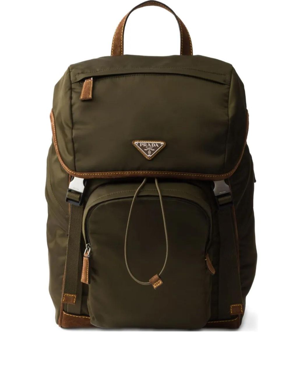 Prada Black Re-Nylon And Leather Backpack for men