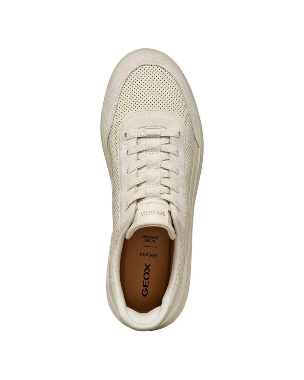 Geox White Spherica Plus Perforated Sneakers for men