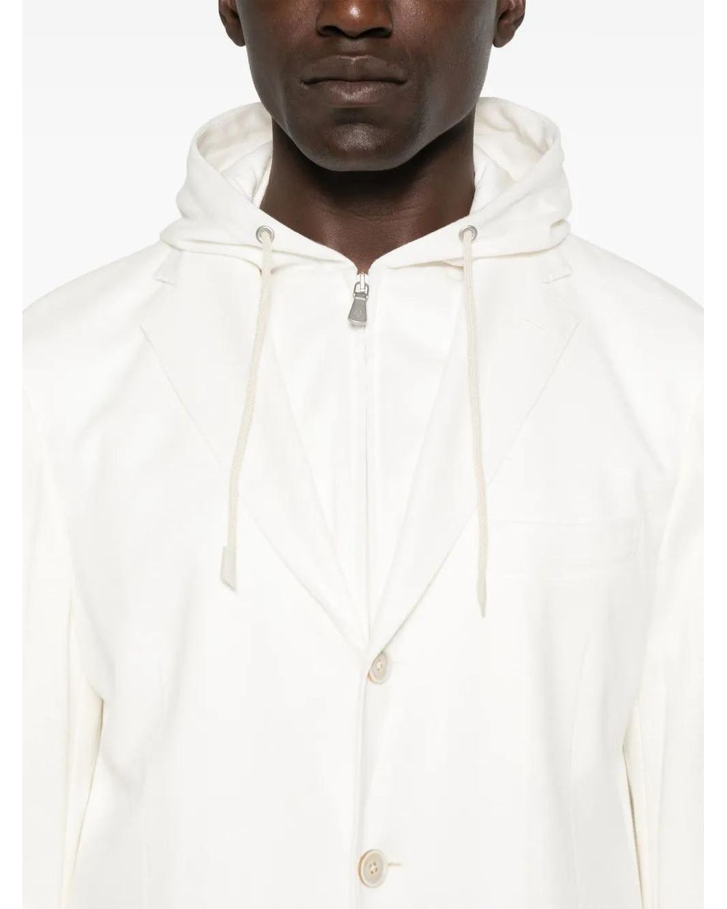 Eleventy White Removable-Bib Blazer for men