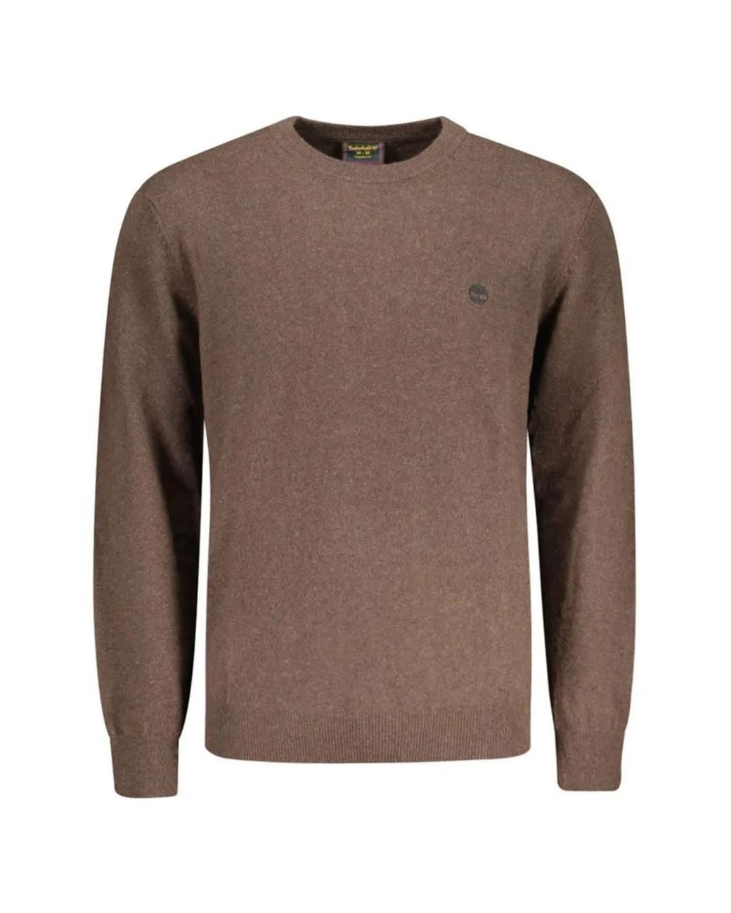 Timberland Brown Logo-Embroidered Wool Sweater for men