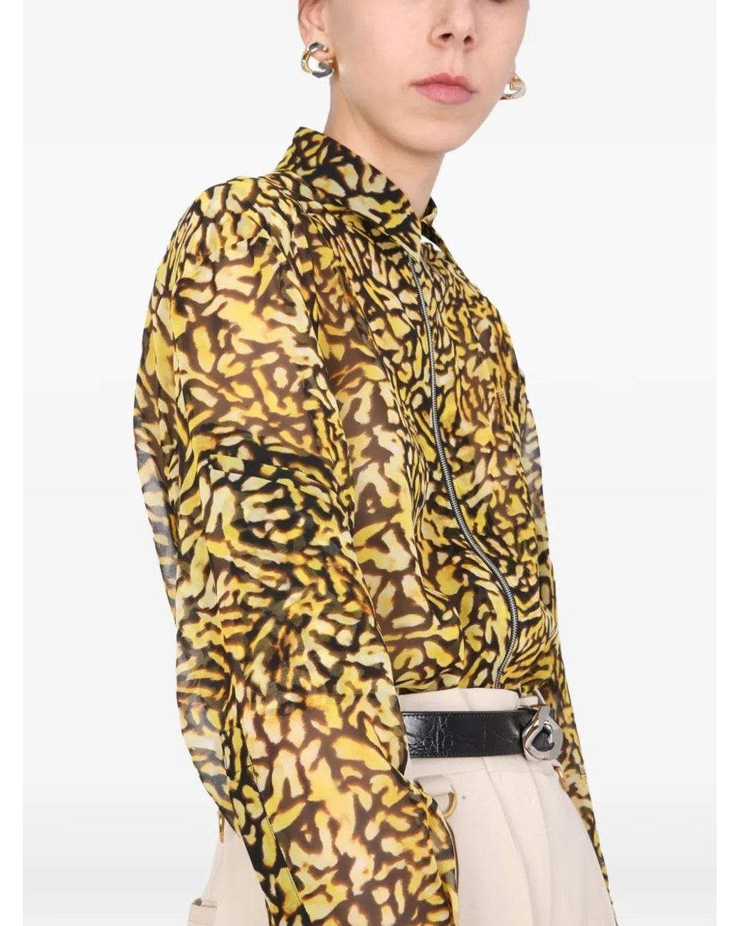 Givenchy Natural Zip Patterned Shirt