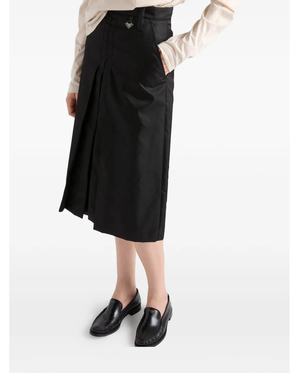 Prada Black Re-Nylon Flared Skirt