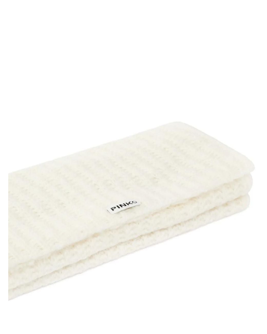 Pinko Natural Ribbed-Knit Scarf