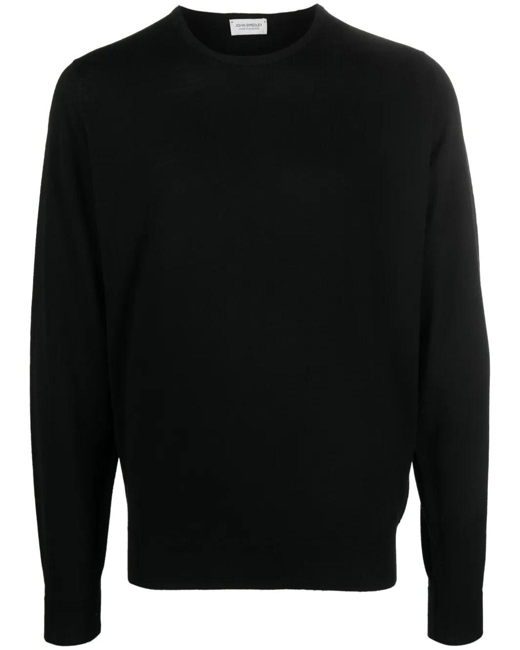 John Smedley Black Farhill Virgin Wool Jumper for men