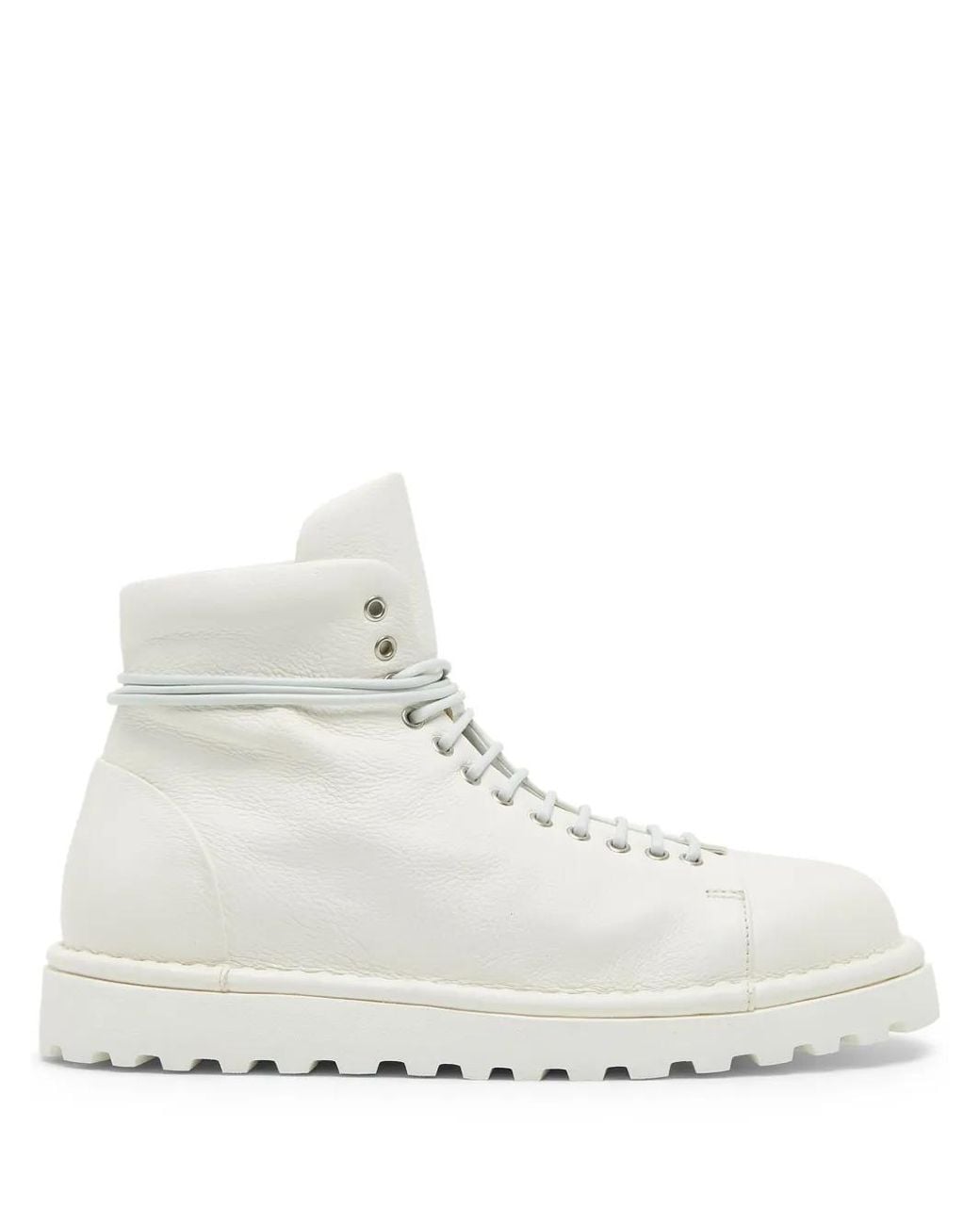 Marsèll White Pallottola Leather Combat Boots