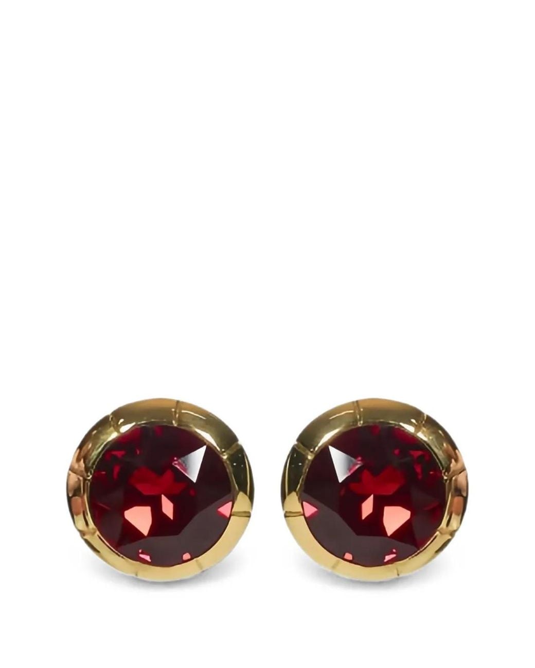 Alessandra Rich Red Boucles D'Oreilles Serties De Cristaux