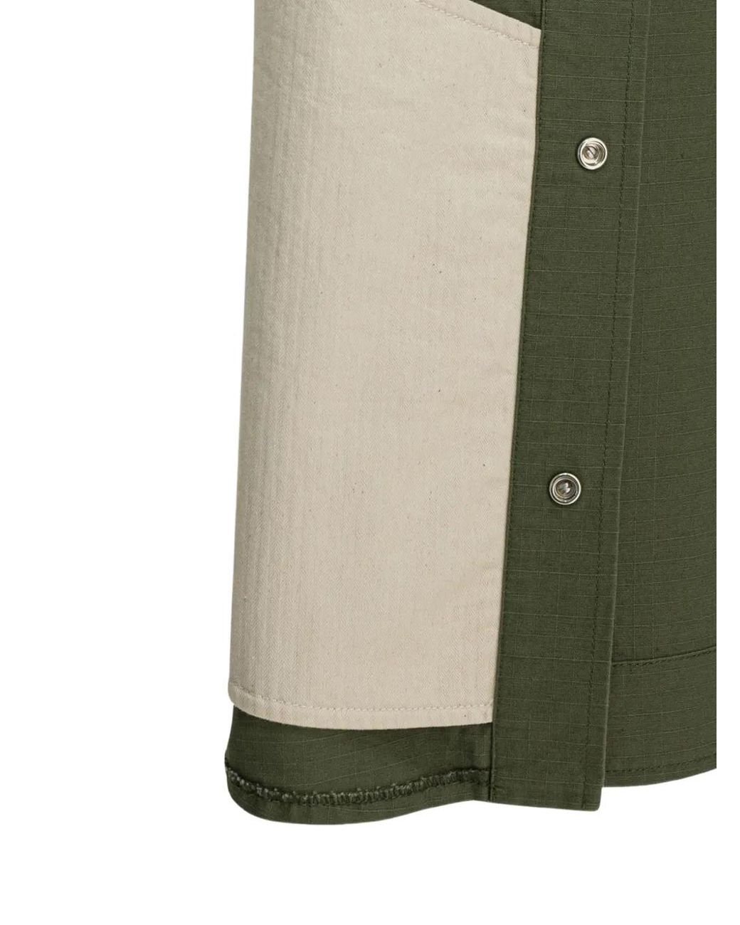 Ceccarelli Green Country Ripstop-Texture Flap-Pocket Shirt for men