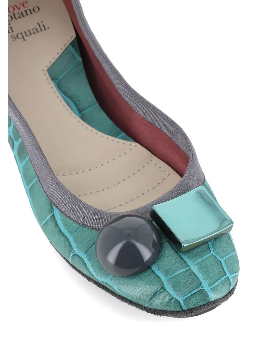 Dove Nuotano Gli Squali Green Becky Ballerina Shoes