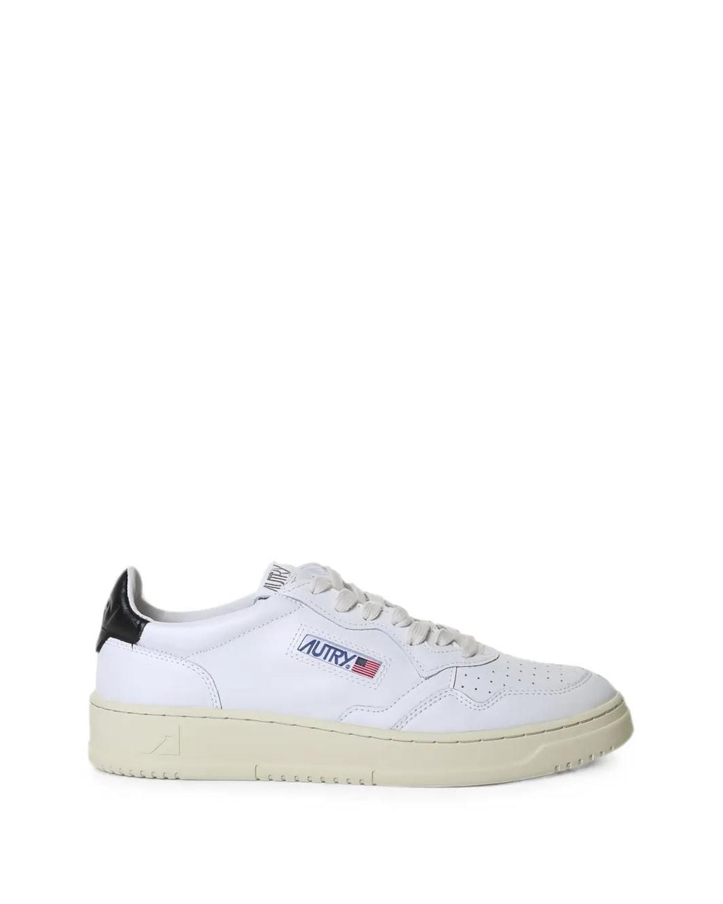 Autry White Medalist Perforated Leather Sneakers for men