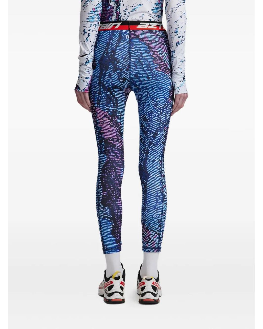 Aztech Mountain Blue Next To Skin Printed Leggings