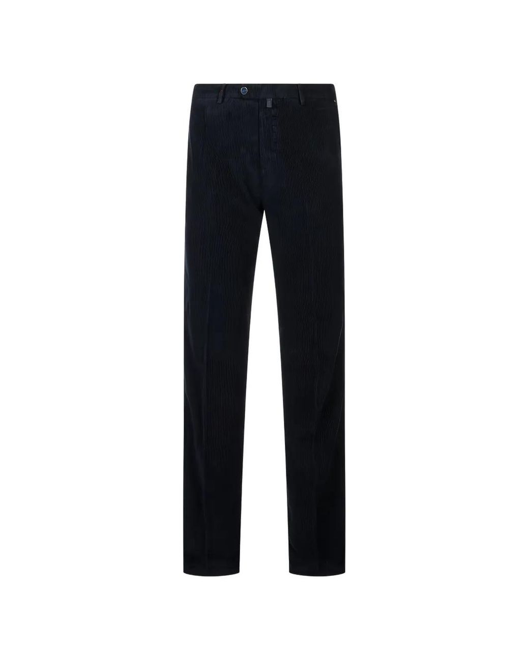 Kiton Blue Corduroy Straight-Leg Trousers for men