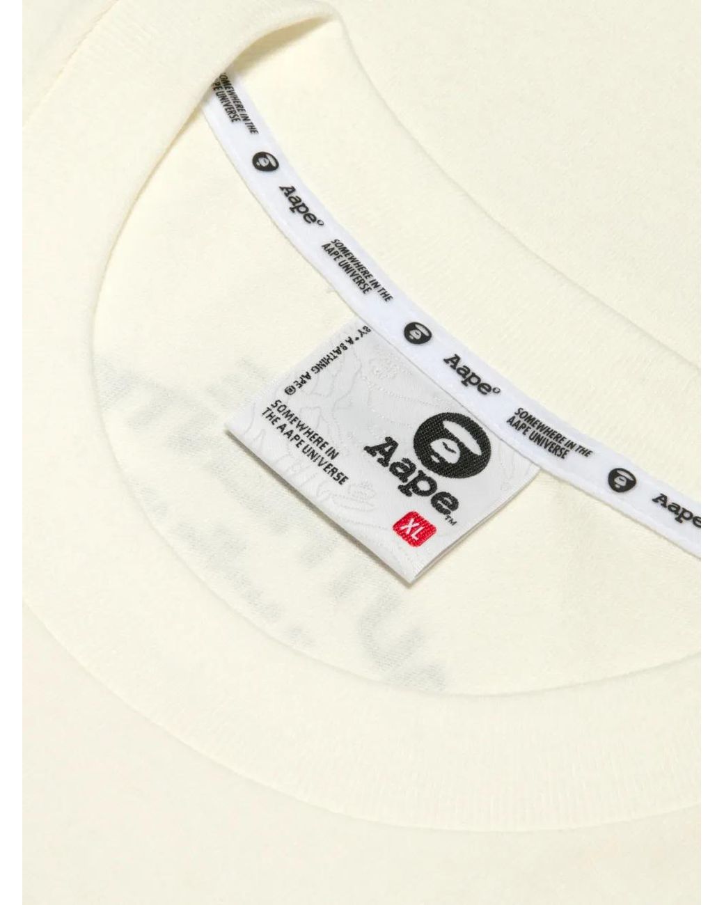 Aape By A Bathing Ape White Printed T-Shirt for men