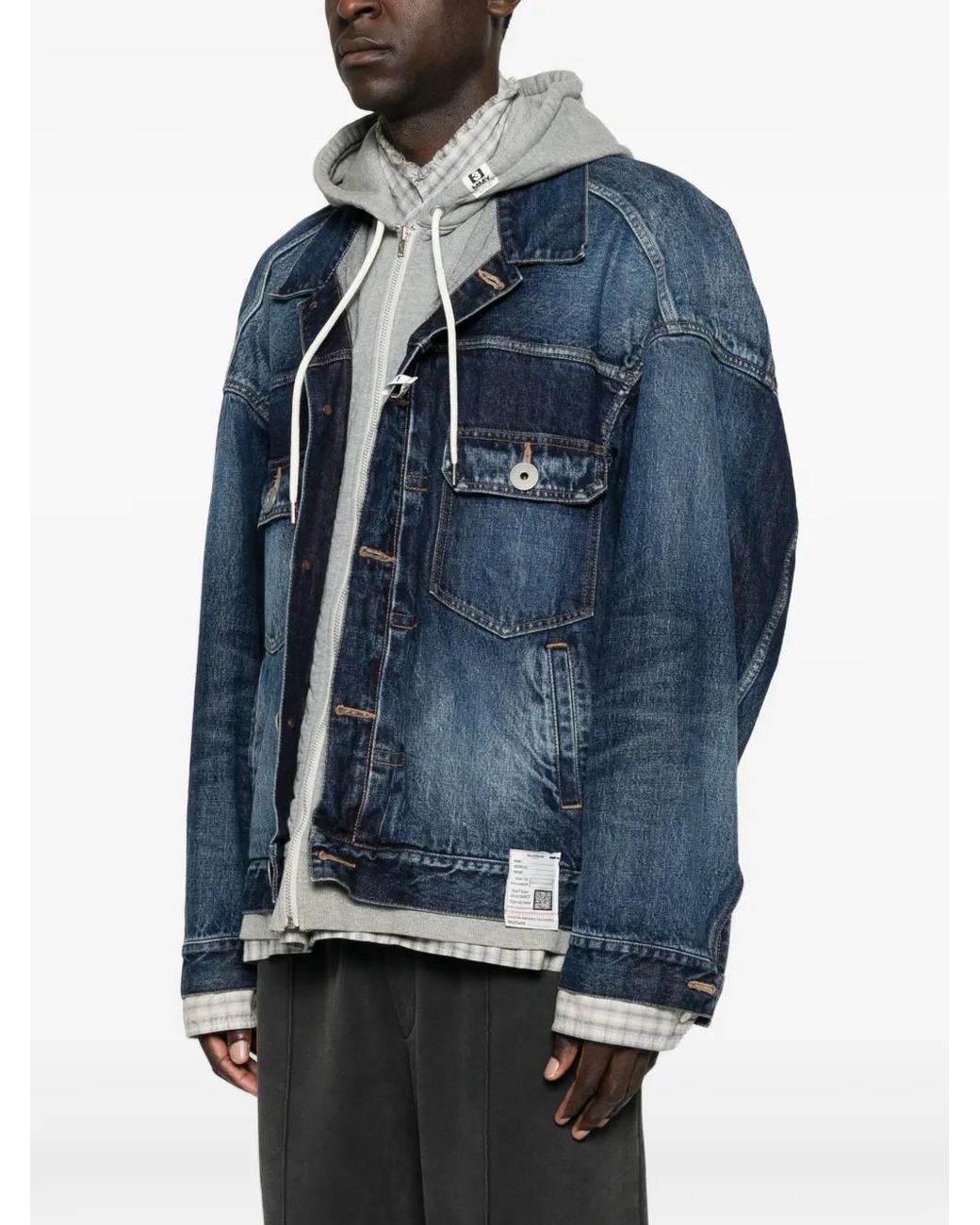 Maison Mihara Yasuhiro Blue Triple Layered Denim Jacket for men