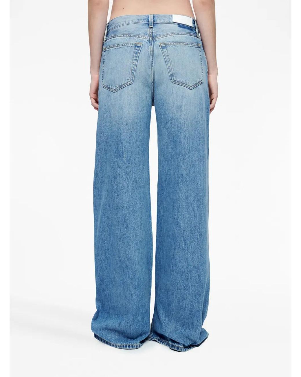 Re/done Blue Low Rider Loose Jeans