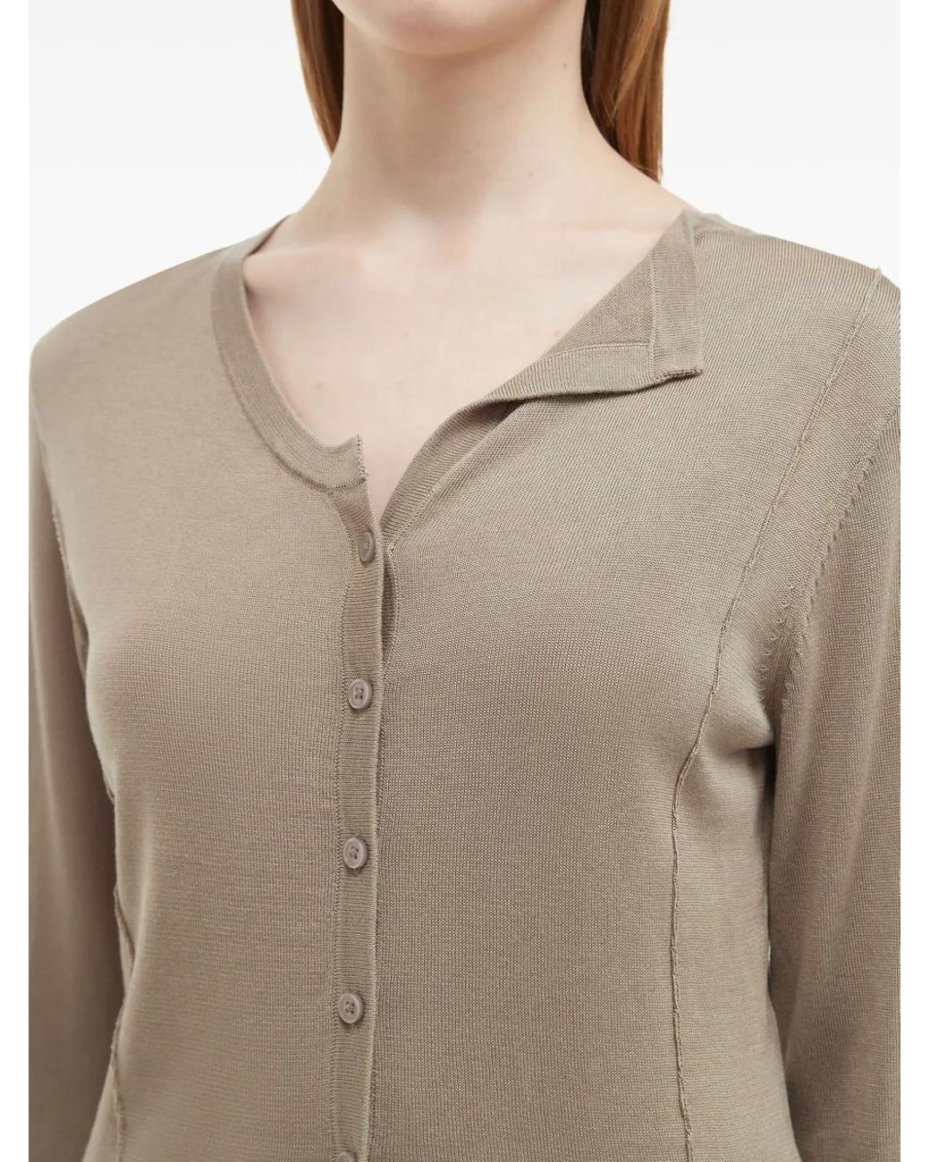 B+ AB Natural Asymmetric Cardigan