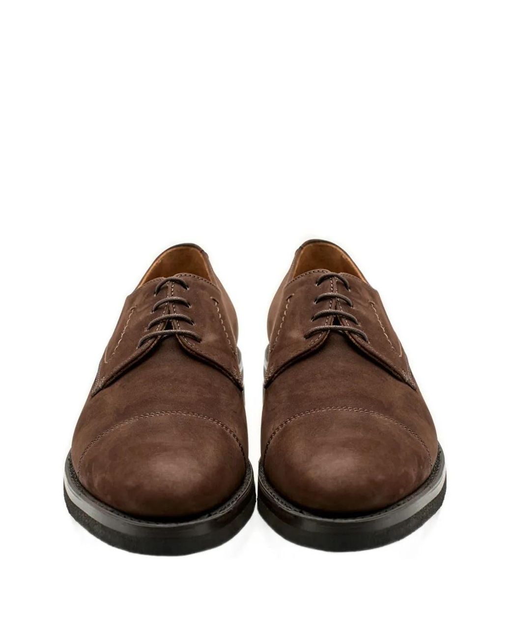 Lottusse Brown Prime Nubuck Derby Shoes for men
