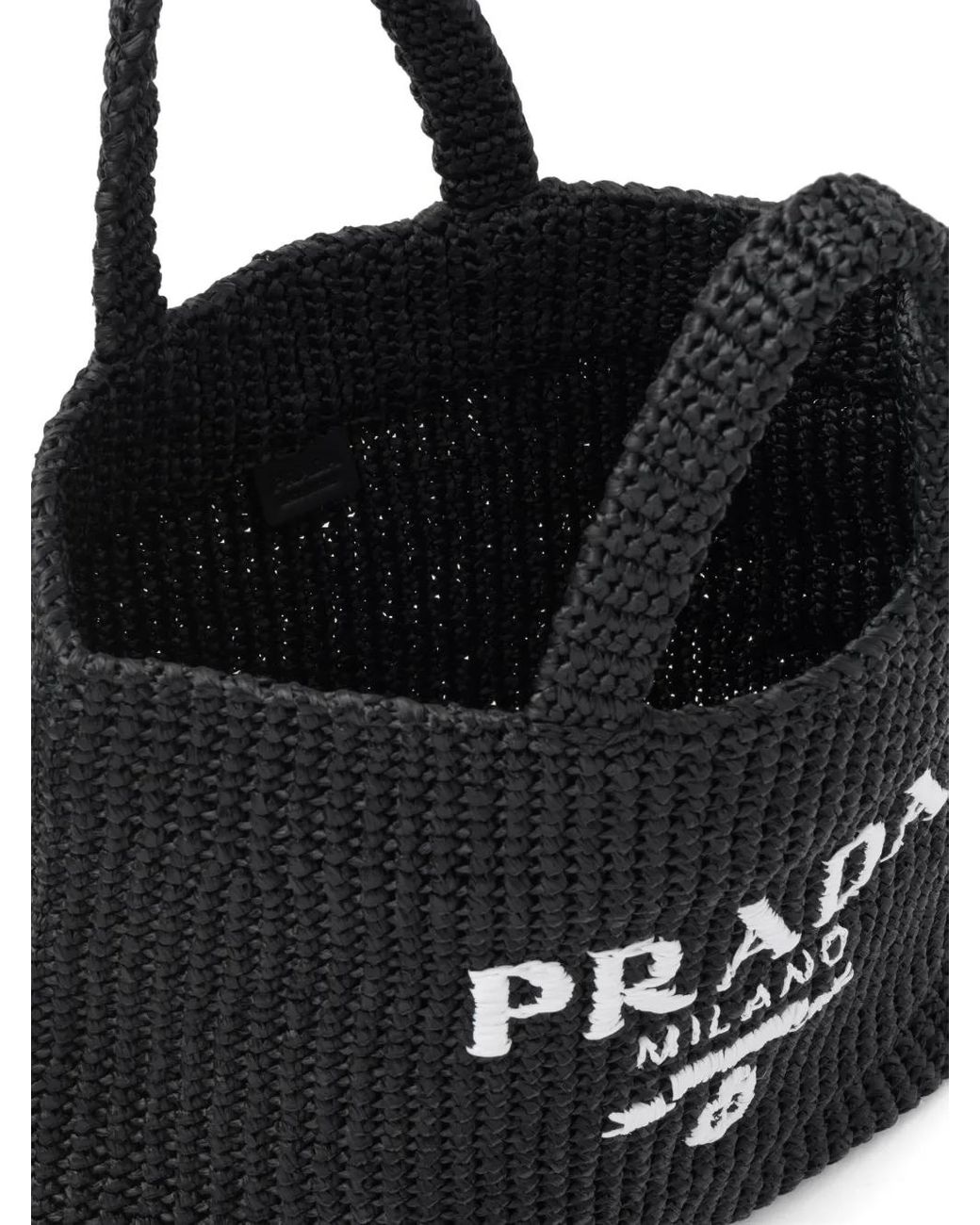 Prada Black Gehäkelter Tote Bag