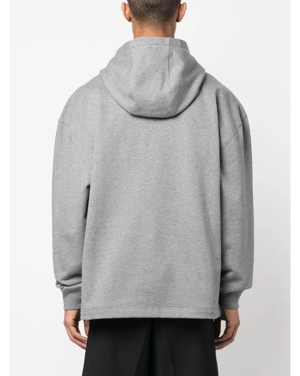 Versace Gray Appliqué Logo Hoodie for men