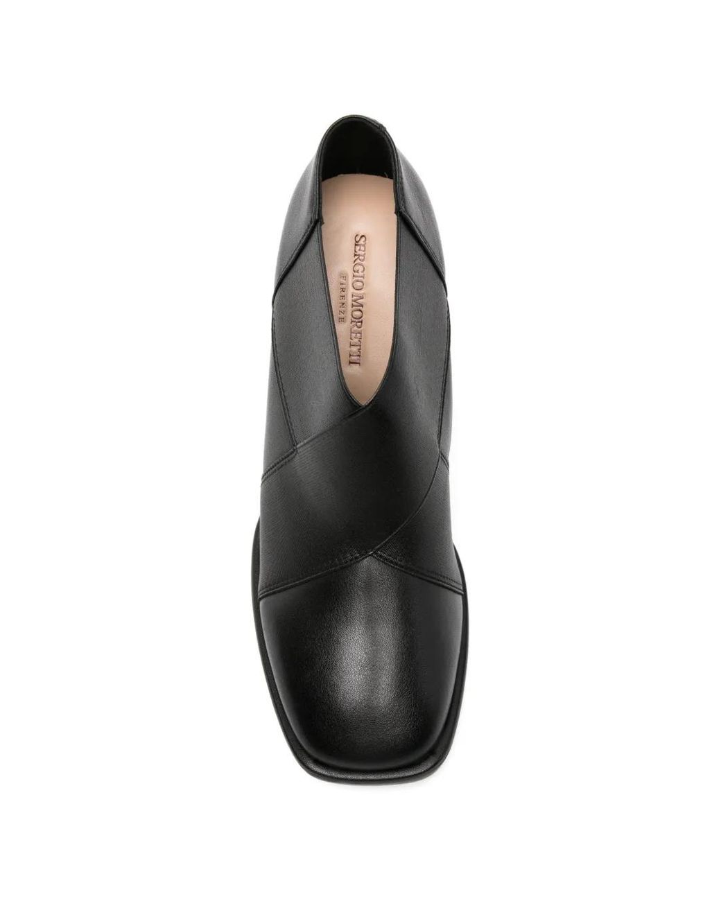 SERGIO MORETTI FIRENZE Black Panelled Block-Heel Pumps