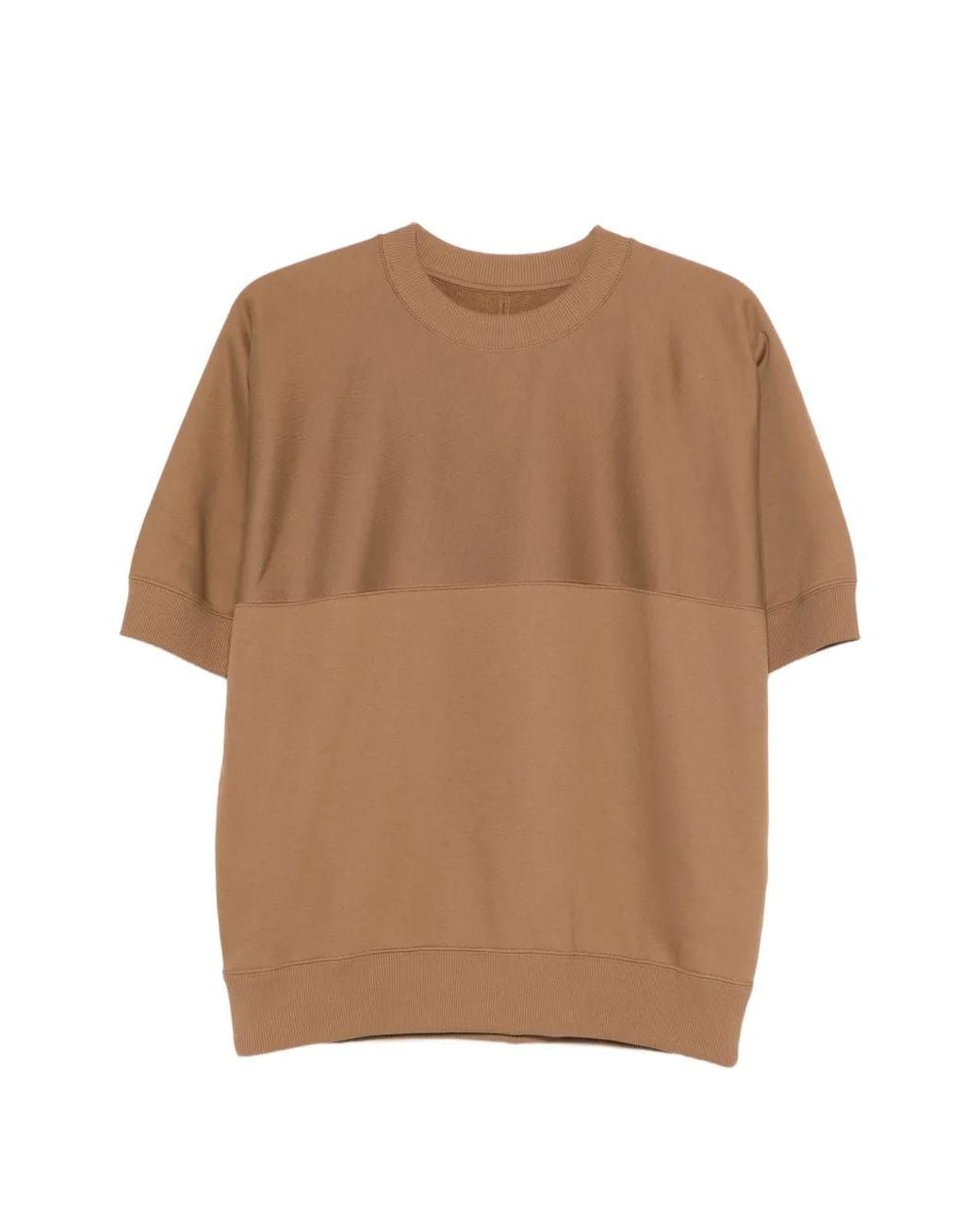 Jil Sander Brown Panelled Crew-Neck T-Shirt for men