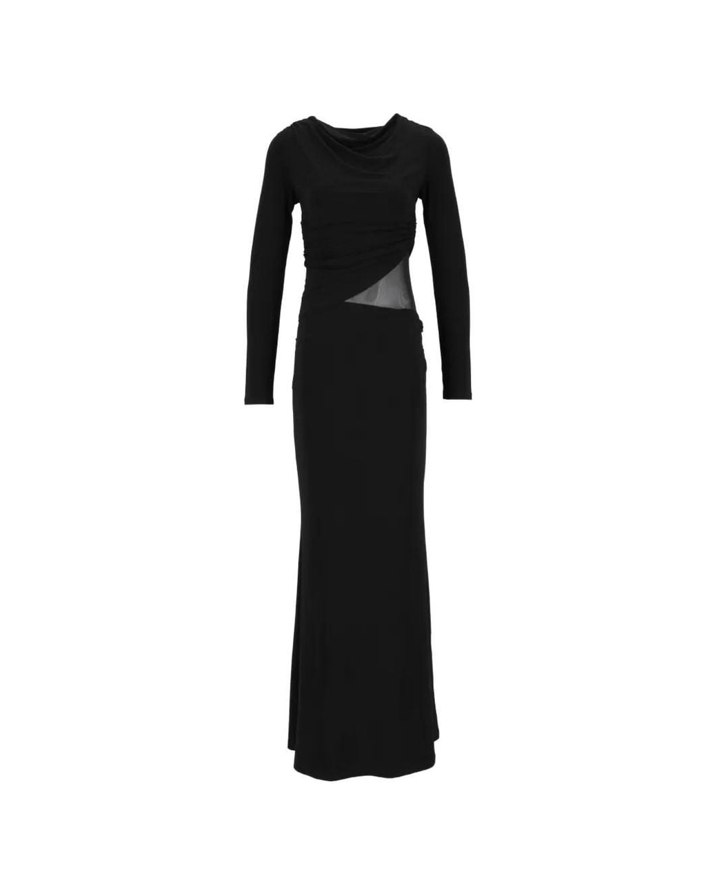 ELEH Black Ruched Maxi Dress