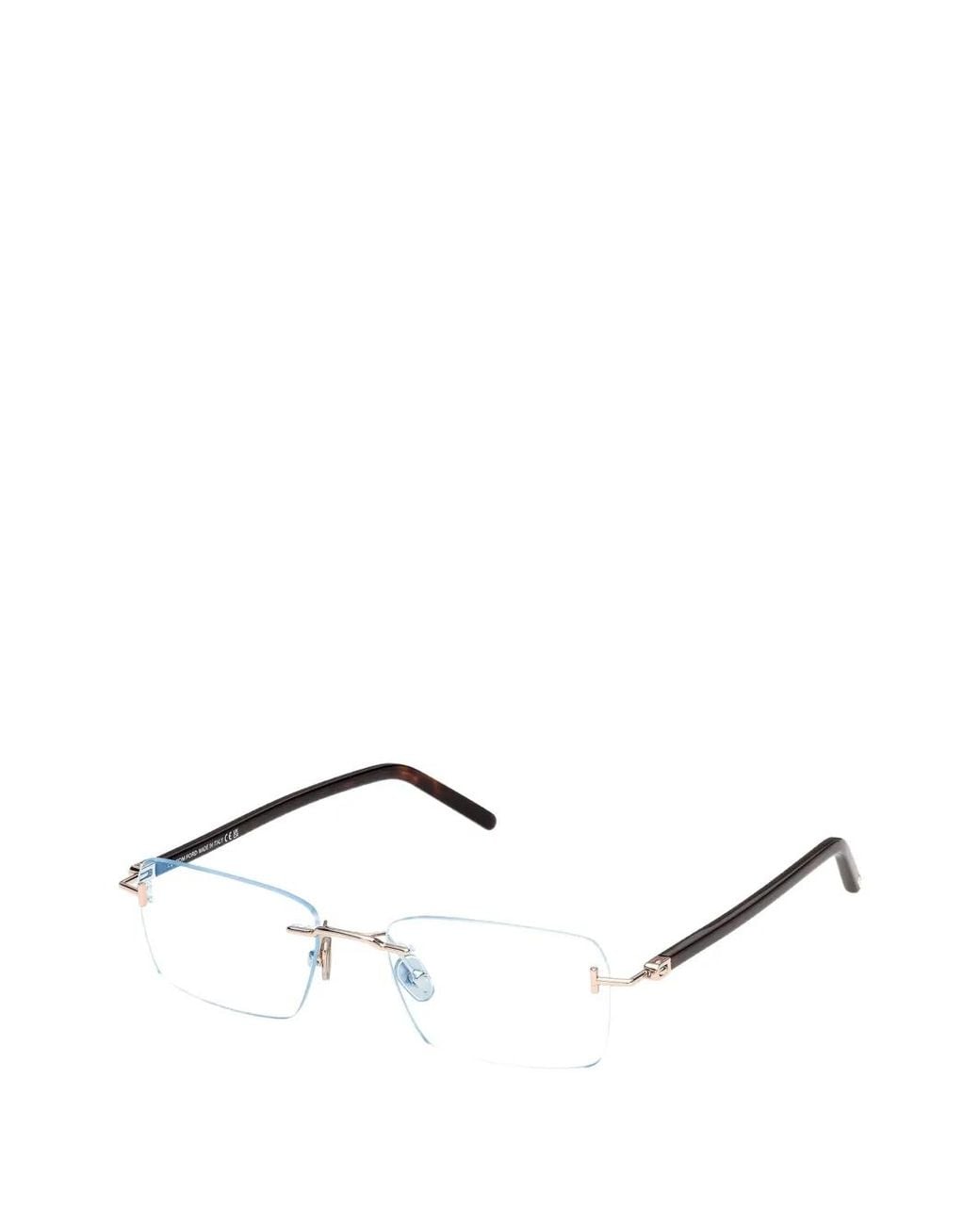 Tom Ford Natural Rimless Rectangle-Frame Glasses for men