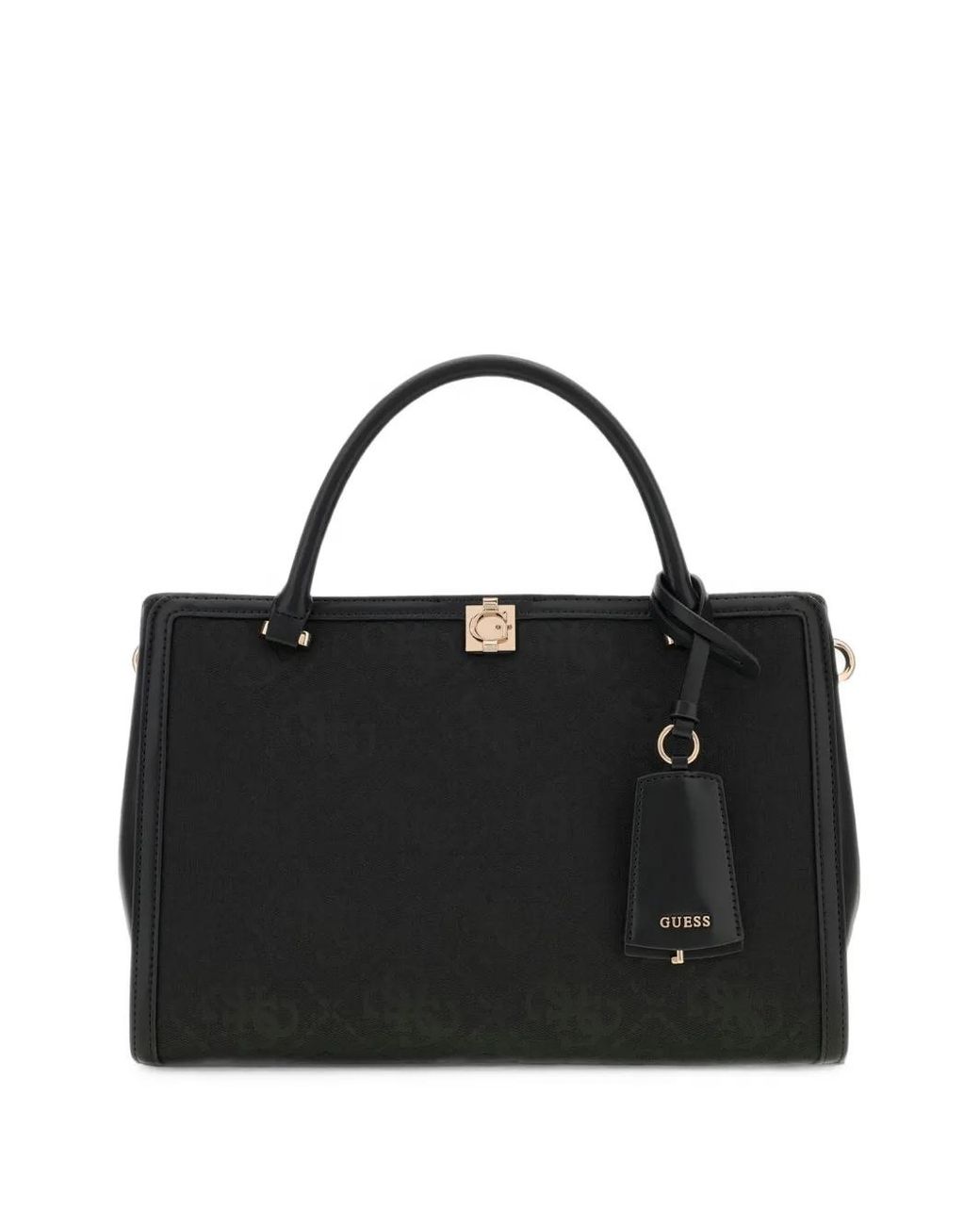 Guess Black Audrey Monogram-Pattern Tote Bag