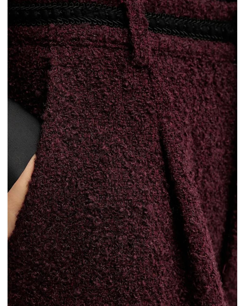 Gestuz Black Bouclé-Knit Wide-Leg Trousers