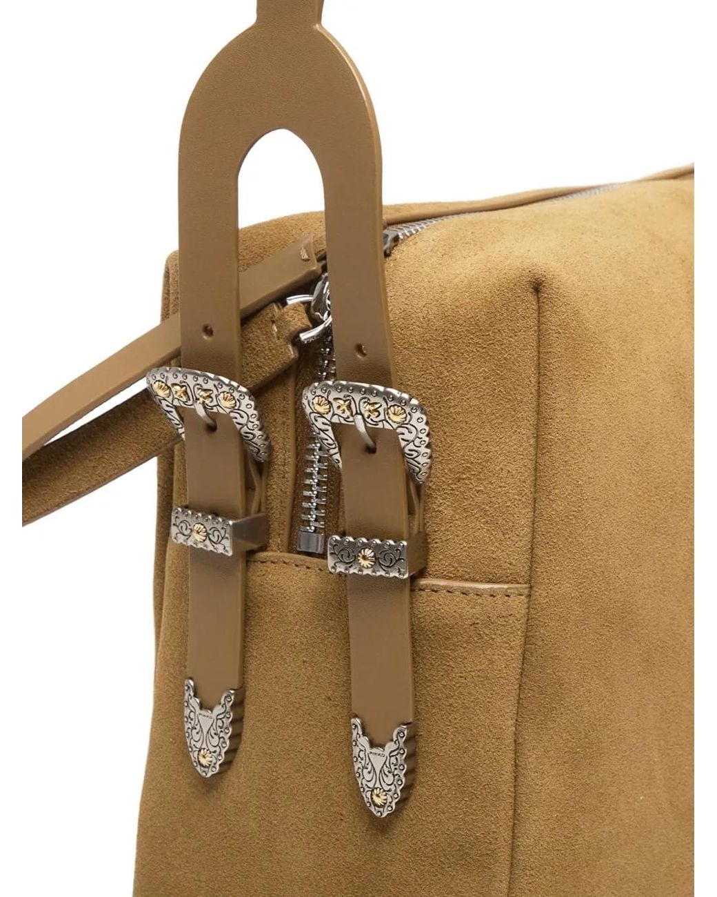 Pinko Natural Grand Sac Porté Épaule Keeper Bag En Daim