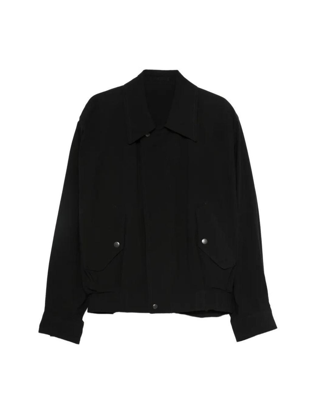 Issey Miyake Black Button-Fastening Flap-Pocket Overshirt for men