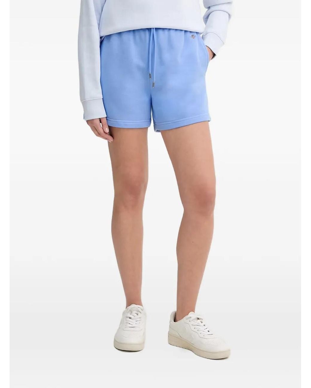 Gant Blue Logo-Embroidered Drawstring Shorts