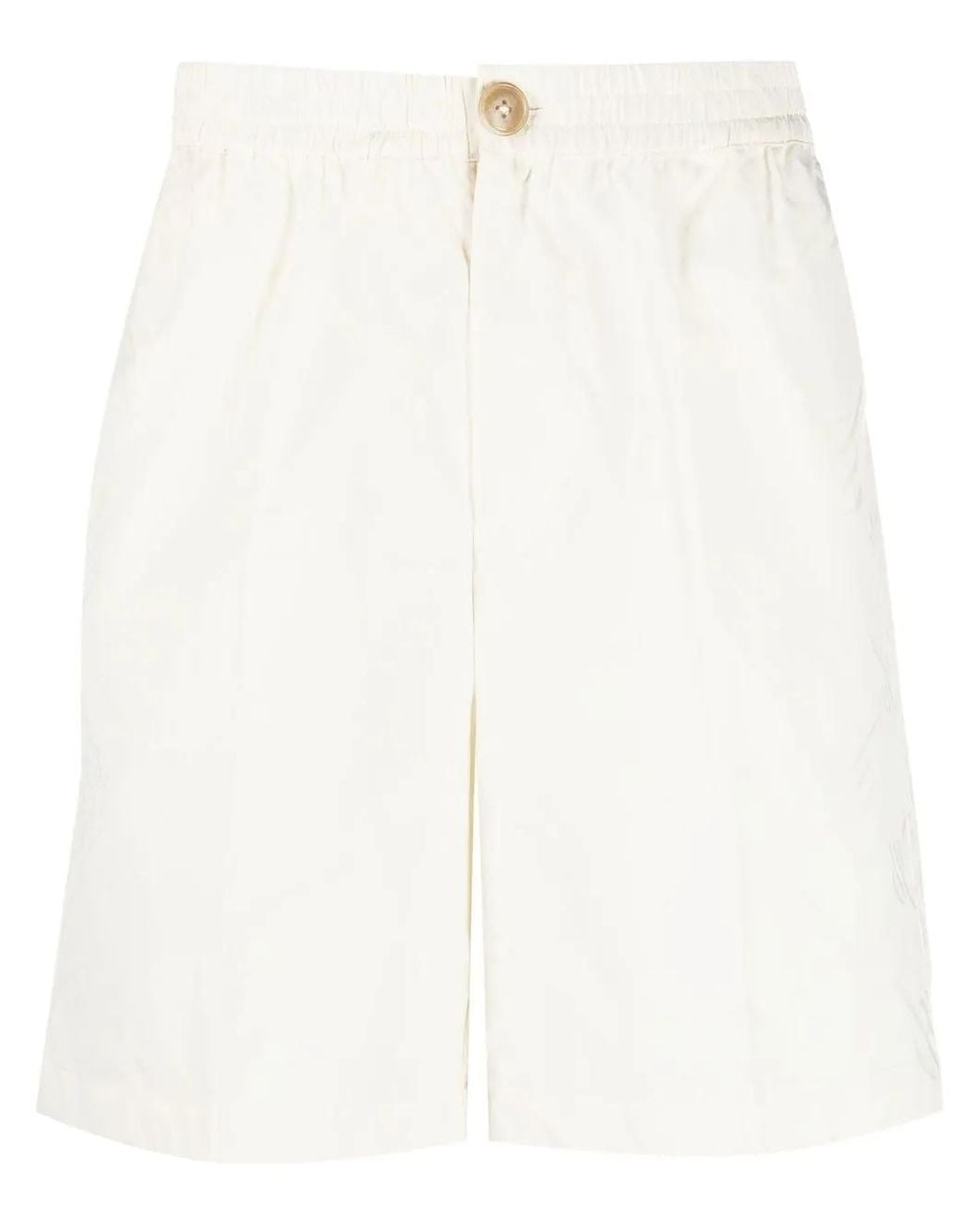Daily Paper White Fitted Bermuda Shorts for men