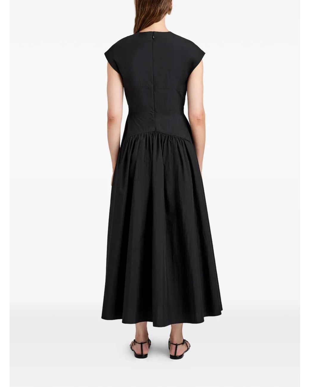 Proenza Schouler Black Nyssa Gathered-Detail Maxi Dress