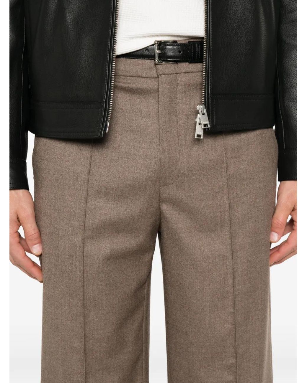 Rossi Brown Tovy Pressed-Crease Trousers